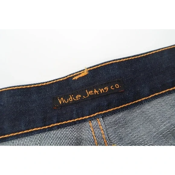 Nudie Jeans Average Joe Mens 38x32 Double Dip Indigo Straight Leg Denim NJ2160 - Picture 8 of 15